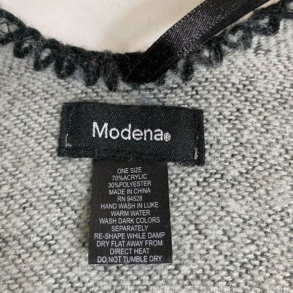 Modena Cape Fleece w/ Aztec , Southwestern style design Blue /Gray - Picture 4 of 5